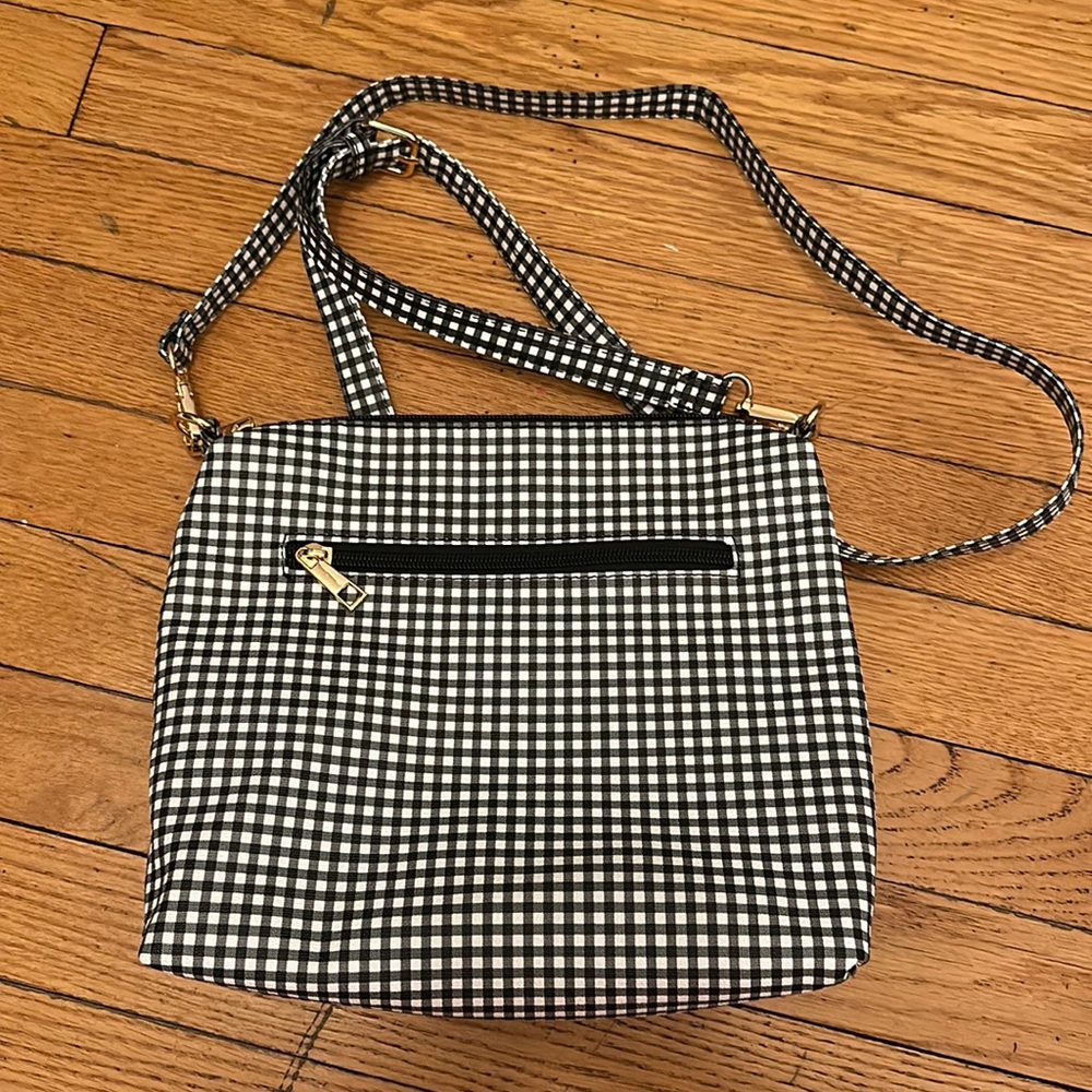 Versona Black and White Gingham Crossbody Bag